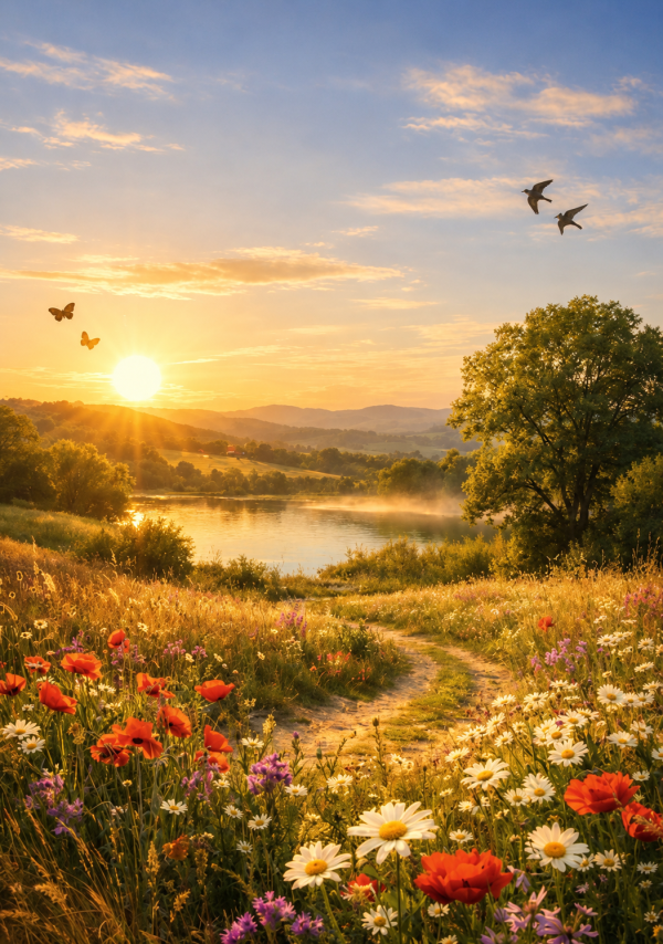 Summer's gentle fullness exhaling light and mercy